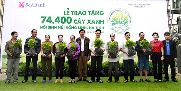SeABank trao tặng 74.400 c&acirc;y xanh hồi sinh N&uacute;i Hồng Lĩnh- H&agrave; Tĩnh