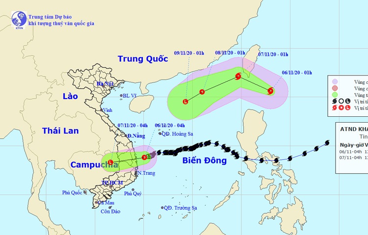 Áp thấp nhiệt đới gây mưa lớn ở miền Trung, gần biển Đông tiếp tục xuất hiện bão