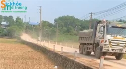 yen lang thai nguyen xe tai cho dat gay o nhiem moi truong