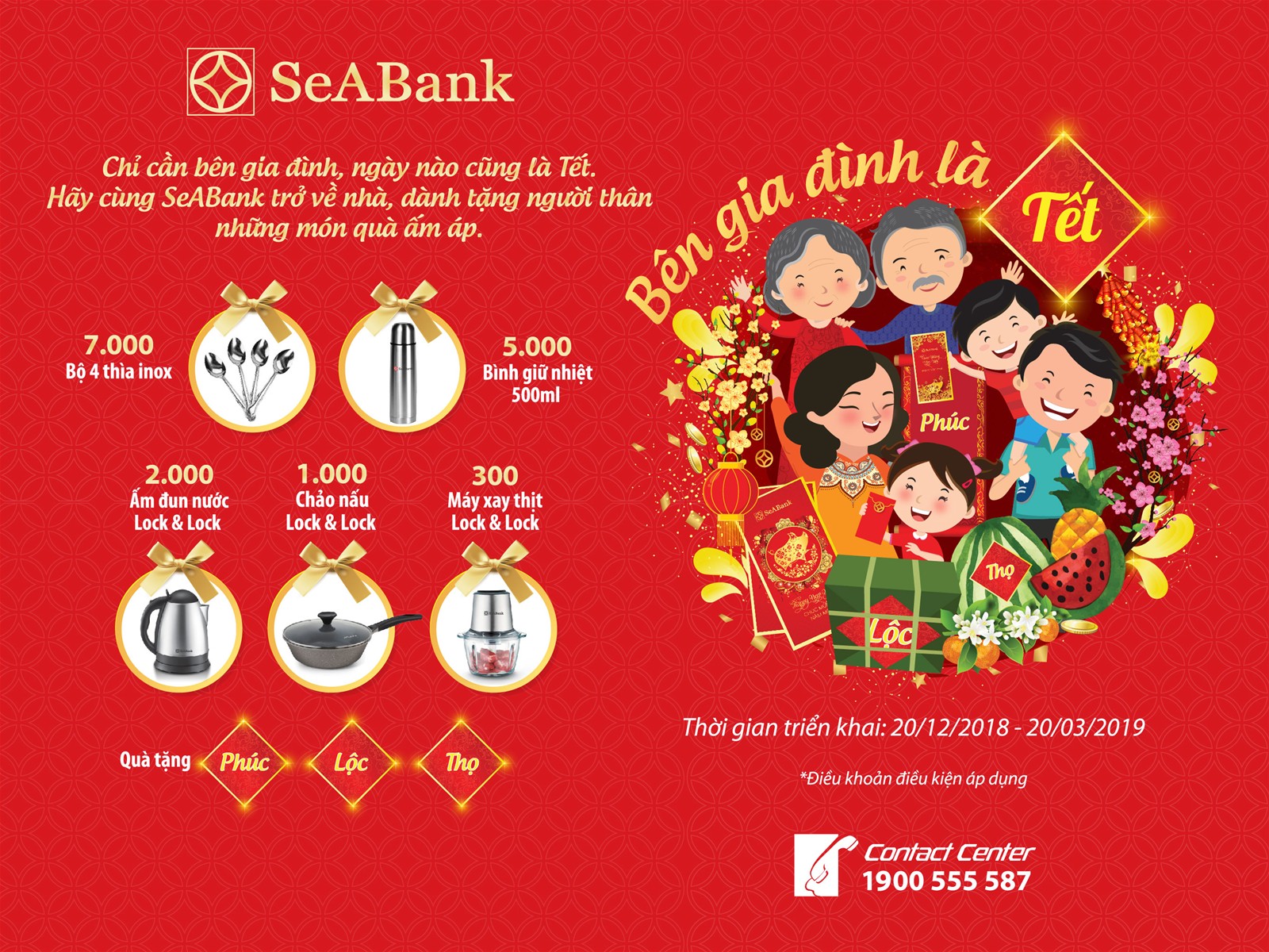 Tận hưởng trọn vẹn dư vị năm mới cùng SeABank với chương trình “Bên gia đình là Tết”